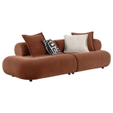 Byrne 105-inch Velvet Modular Bumper Sectional Sofa Rust from Decor Furniture