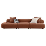 Byrne 143-inch Velvet Modular Bumper Sectional Sofa Rust view 2