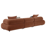 Byrne 143-inch Velvet Modular Bumper Sectional Sofa Rust view 3