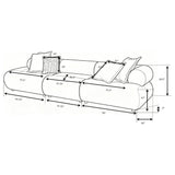 Byrne 143-inch Velvet Modular Bumper Sectional Sofa Rust view 8