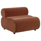 Byrne Velvet Upholstered Armless Chair Rust from Decor Furniture