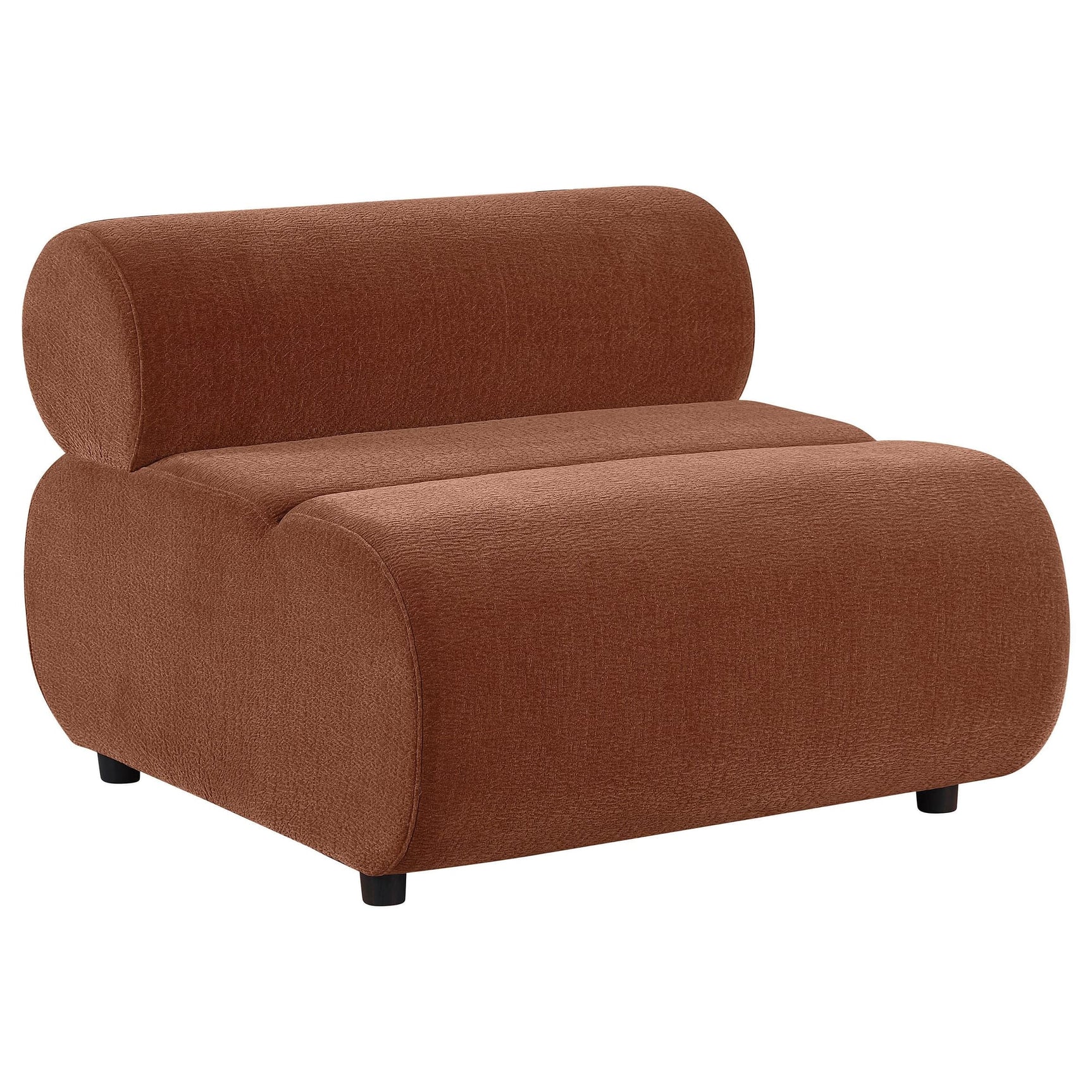 Byrne Velvet Upholstered Armless Chair Rust from Decor Furniture