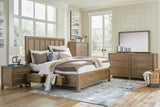 Cabalynn Light Brown Panel Bedroom Set King 5: Bed, Dresser, Mirror, Chest, NightStand from Decor Furniture