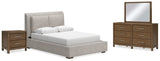 Cabalynn Light Brown Upholstered Bedroom Set from Decor Furniture