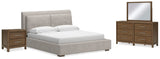 Cabalynn Light Brown Upholstered Bedroom Set view 2