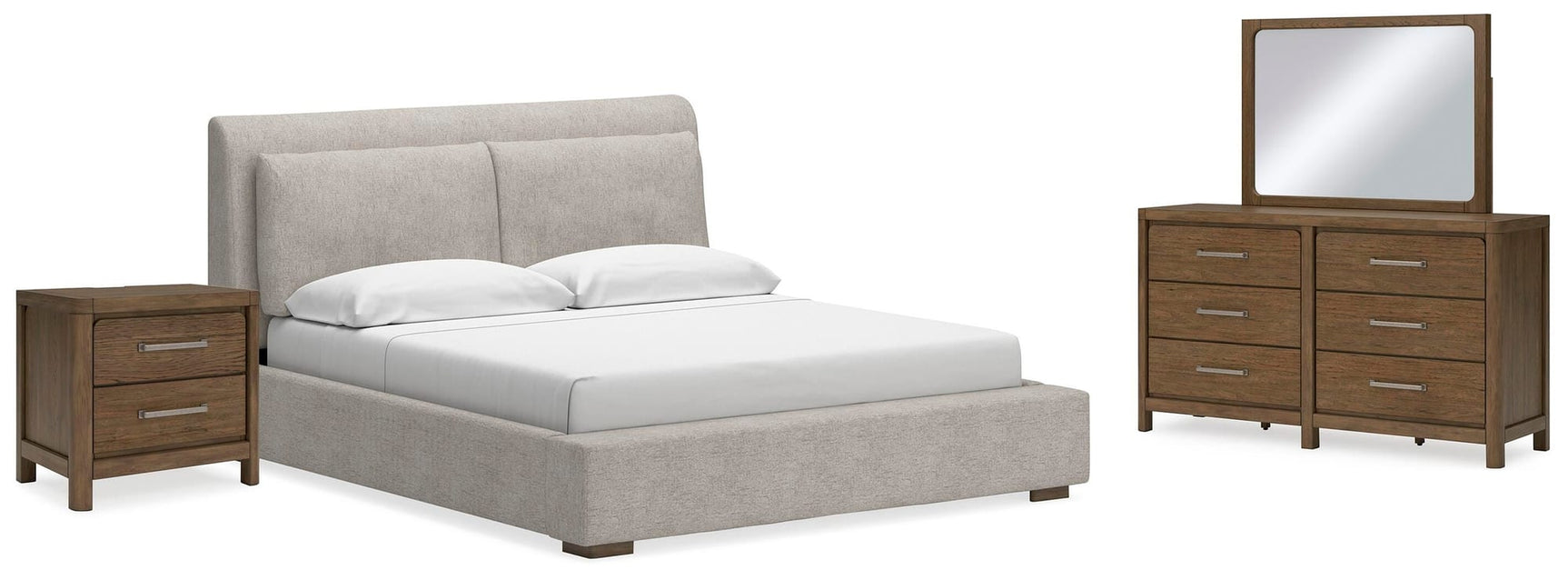 Cabalynn Light Brown Upholstered Bedroom Set view 2