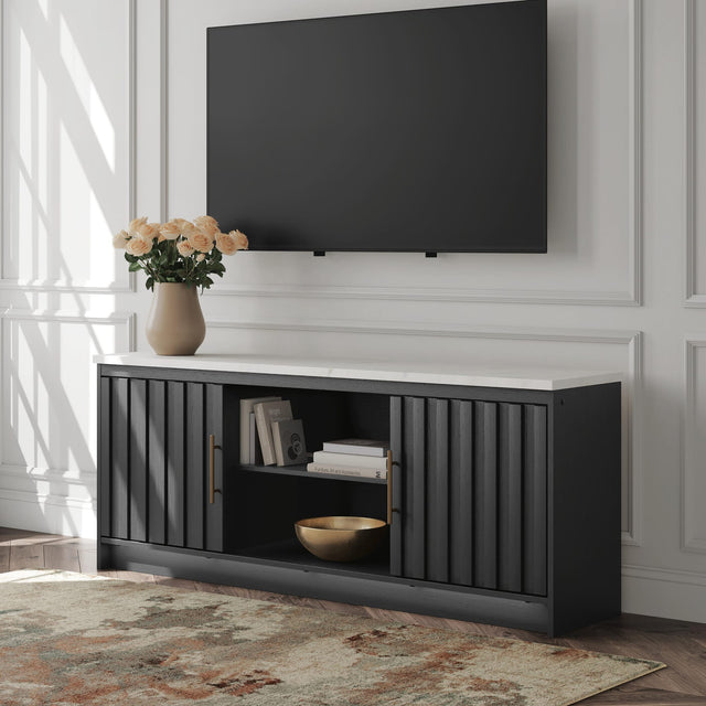 Cadmori Black/White 63" TV Stand from Decor Furniture