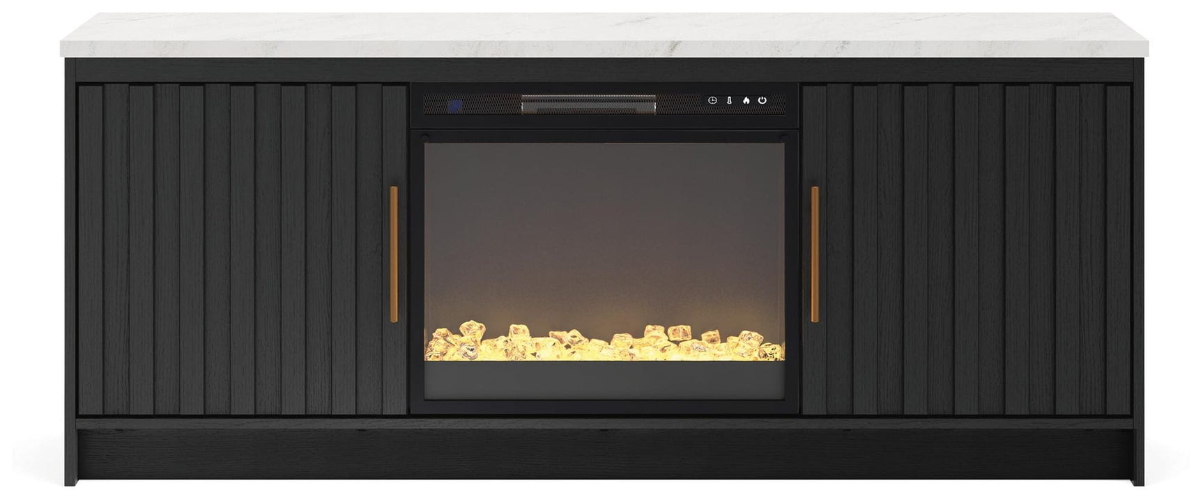 Cadmori Black/White 63" TV Stand with Electric Fireplace view 5