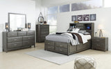Caitbrook Gray Bedroom Set with 7 Storage Drawers Queen 5: Bed, Dresser, Mirror, NightStand, Chest from Decor Furniture