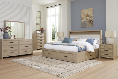 Calmoro Gray Bookcase Bedroom Set Queen 3: Bed, Dresser, Mirror from Decor Furniture