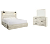Cambeck Whitewash Panel Bedroom Set King 3: Bed, Dresser, Mirror from Decor Furniture