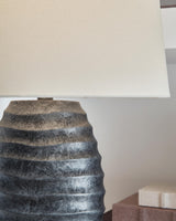 Caronick Antique Silver Finish Table Lamp (Set of 2) detail view