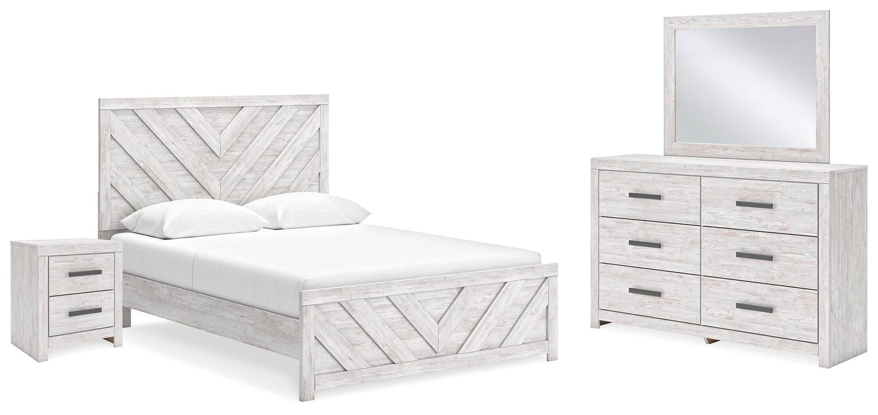 Cayboni Whitewash Panel Bedroom Set from Decor Furniture