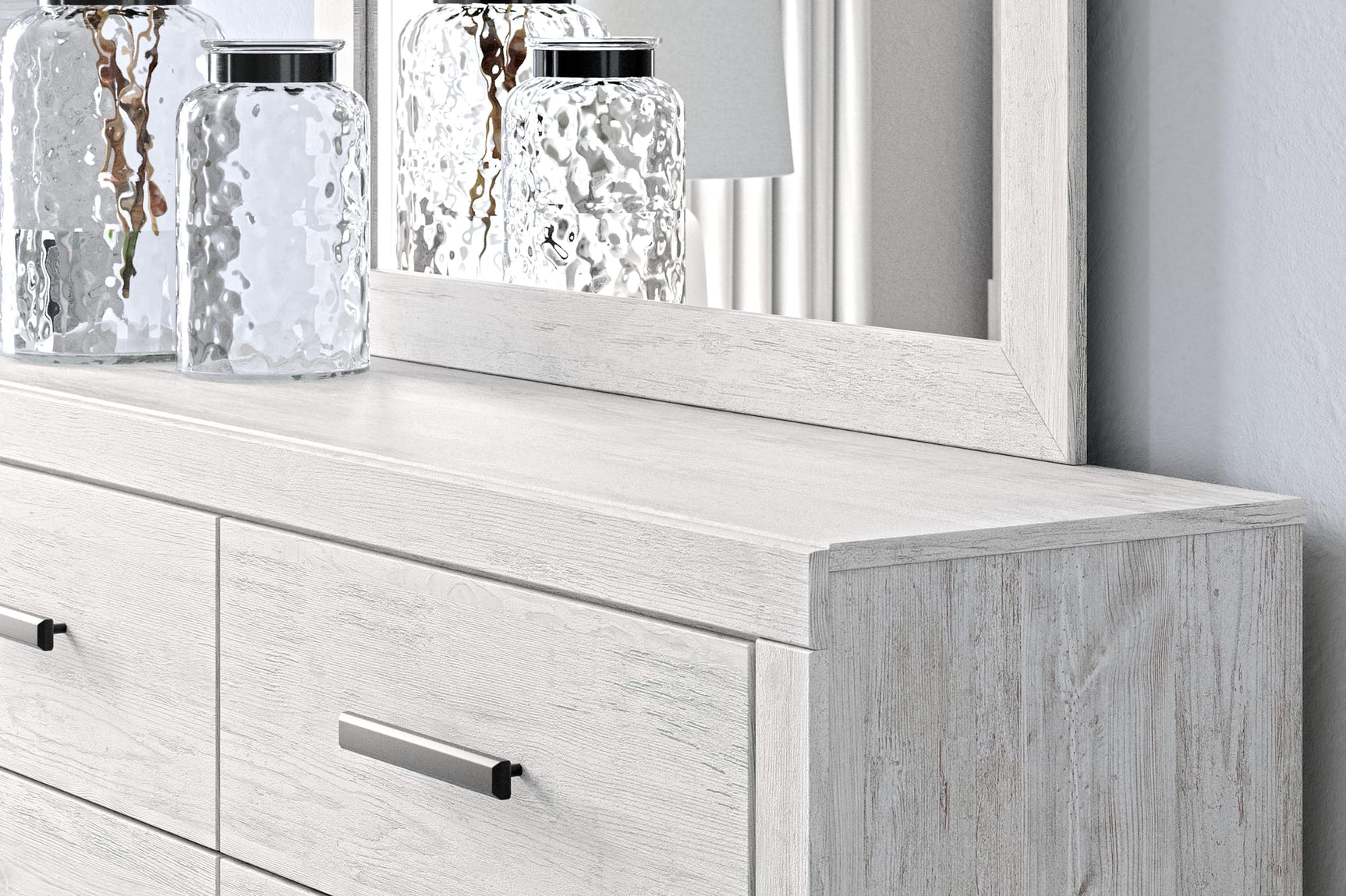 Cayboni Whitewash Panel Bedroom Set detail view