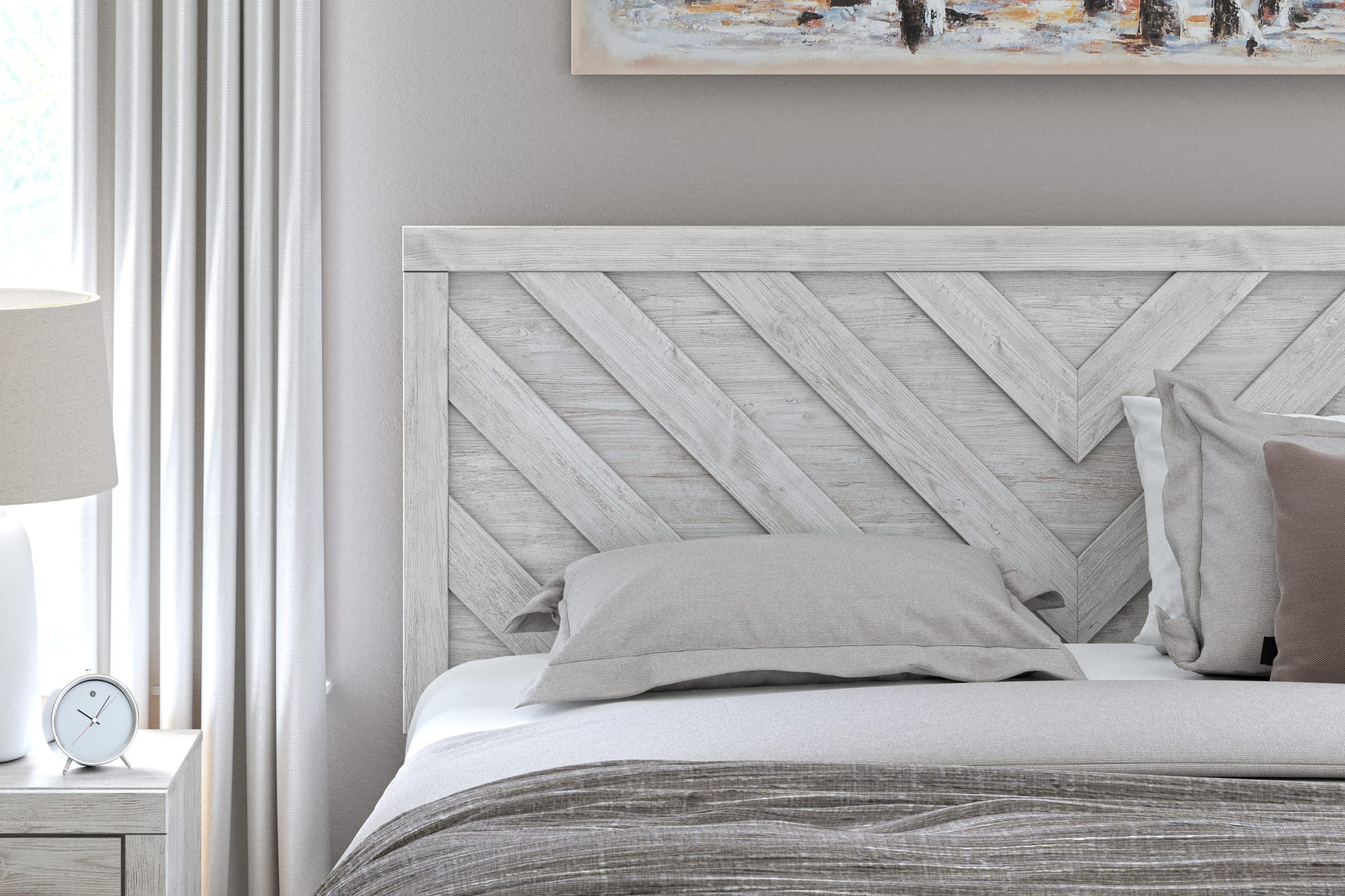 Cayboni Whitewash Panel Bedroom Set variant image