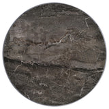 Cazen Round Faux Marble Top Pedestal Side Table Grey view 7