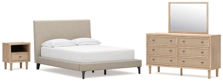 Cielden Soft Gray Upholstered Bedroom Set view 2