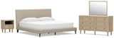 Cielden Soft Gray Upholstered Bedroom Set view 3