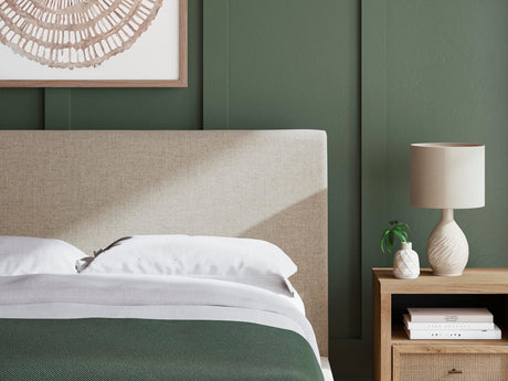Cielden Soft Gray Upholstered Bedroom Set Queen 3: Bed, Dresser, Mirror from Decor Furniture