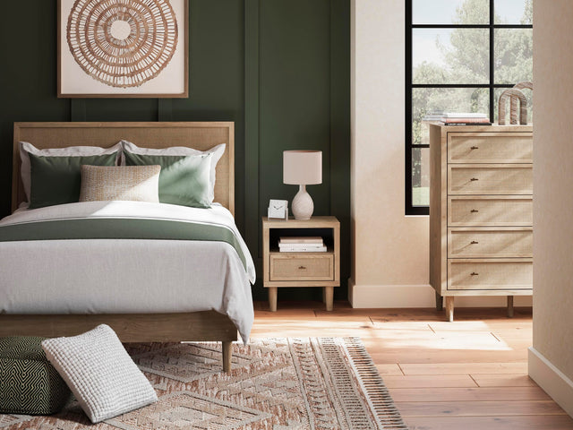 Cielden Two-tone Panel Bedroom Set Queen 5: Bed, Dresser, Mirror, Chest, NightStand from Decor Furniture