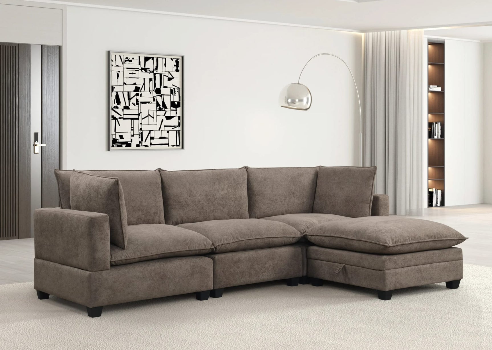 Cloud Brownish Performance Fabric Modular Sectional from Decor Furniture