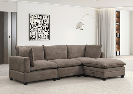 Cloud Brownish Performance Fabric Modular Sectional from Decor Furniture