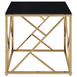Comisso Contemporary 3-Piece Tempered Glass Coffee Table Set Gold view 6
