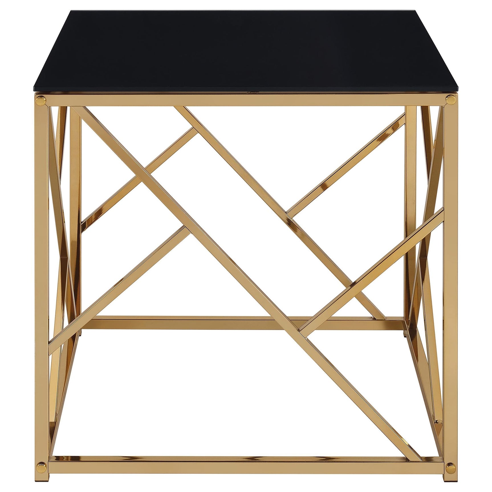 Comisso Contemporary 3-Piece Tempered Glass Coffee Table Set Gold view 7