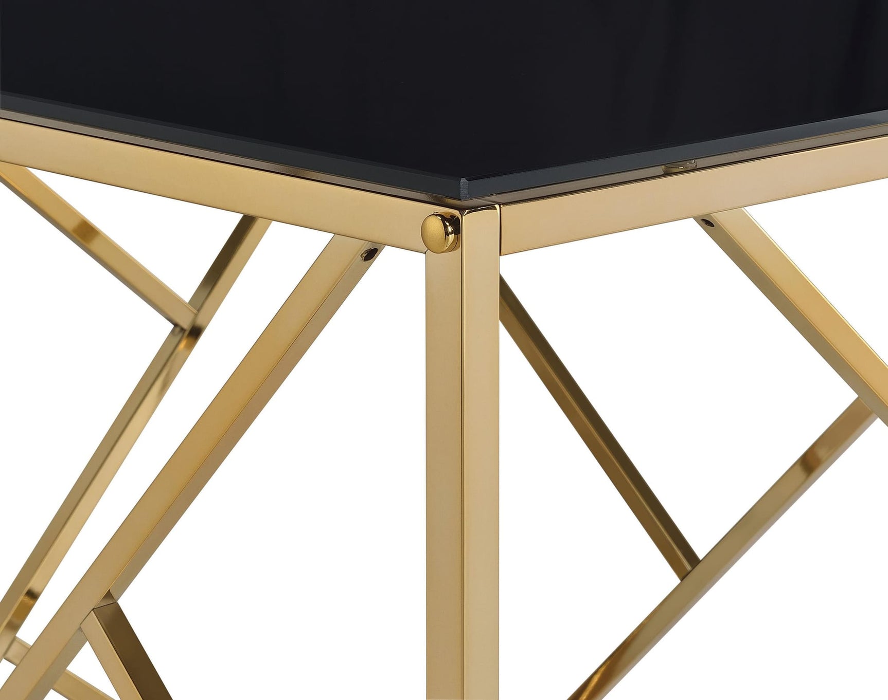 Comisso Contemporary 3-Piece Tempered Glass Coffee Table Set Gold view 8