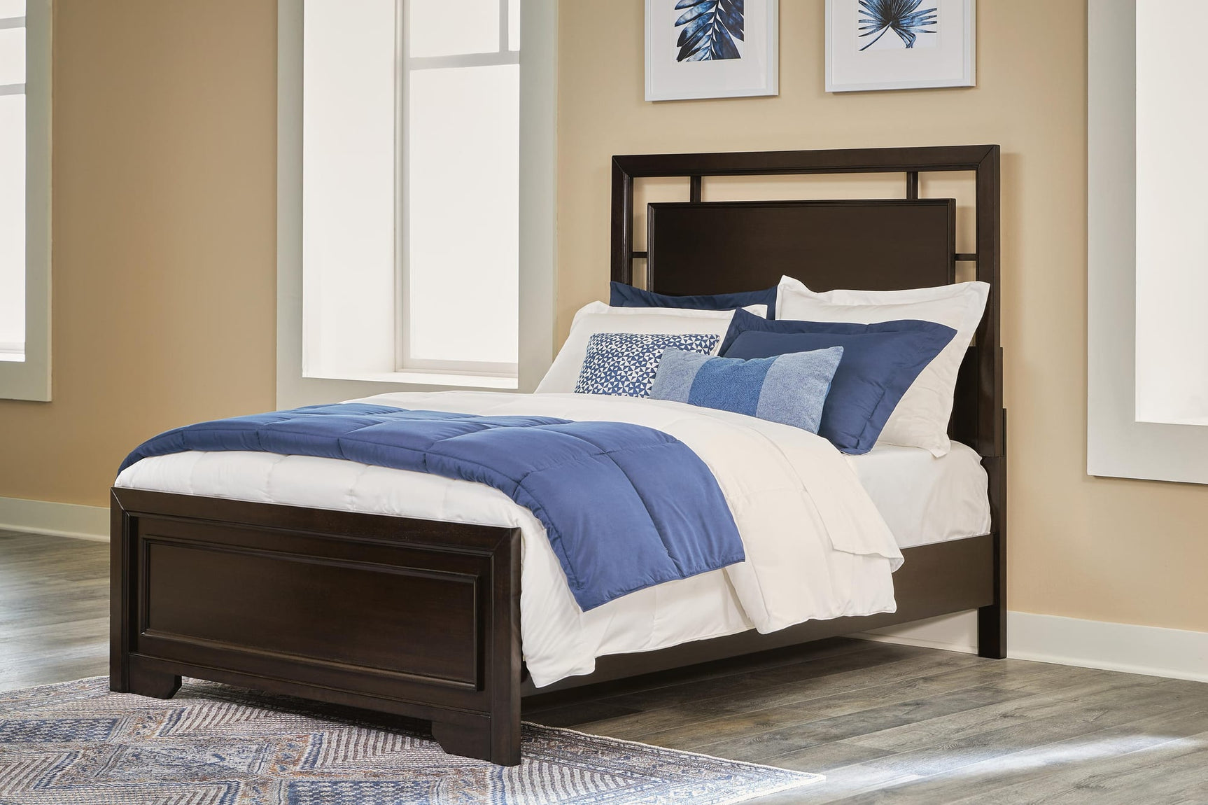 Covetown Dark Brown Panel Bedroom Set Full 3: Bed, Dresser, Mirror from Decor Furniture