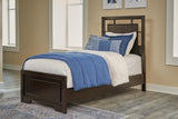 Covetown Dark Brown Panel Bedroom Set Twin 3: Bed, Dresser, Mirror from Decor Furniture
