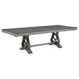 Cresswell 104-inch Double Pedestal Extension Dining Table Weathered Taupe from Decor Furniture