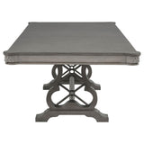 Cresswell 104-inch Double Pedestal Extension Dining Table Weathered Taupe view 5