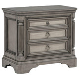 Cresswell 3-drawer Nightstand Bedside Table Weathered Taupe from Decor Furniture