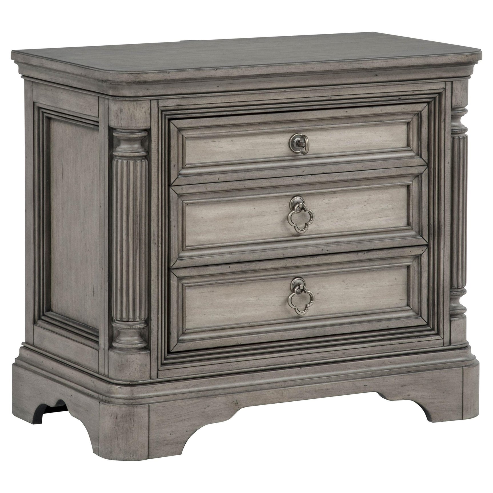 Cresswell 3-drawer Nightstand Bedside Table Weathered Taupe from Decor Furniture