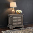 Cresswell 3-drawer Nightstand Bedside Table Weathered Taupe view 2