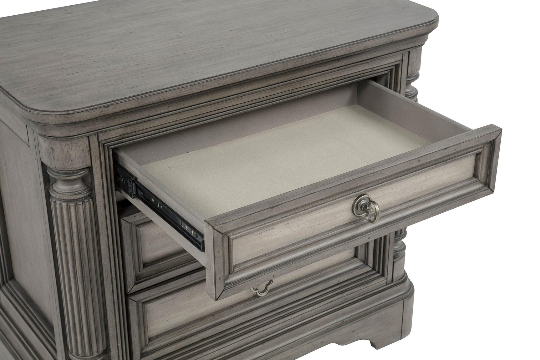 Cresswell 3-drawer Nightstand Bedside Table Weathered Taupe view 12