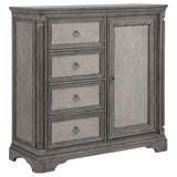 Cresswell 4-drawer Door Chest with Hidden Storage Weathered Taupe from Decor Furniture
