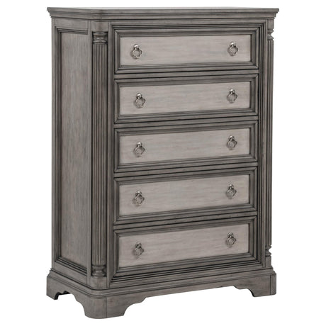 Cresswell 5-drawer Chest of Drawers Weathered Taupe from Decor Furniture
