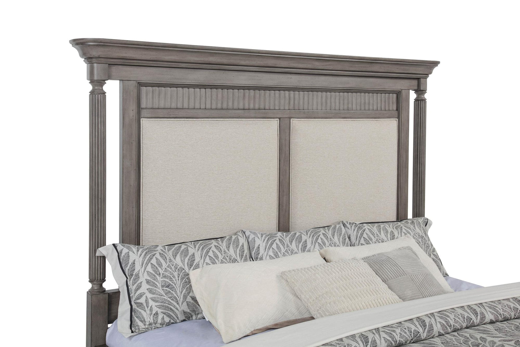 Cresswell Eastern King Upholstered Panel Bed Weathered Taupe view 7