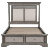 Cresswell Eastern King Upholstered Storage Platform Bed Weathered Taupe view 6