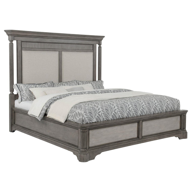 Cresswell Queen Upholstered Panel Bed Weathered Taupe view 2
