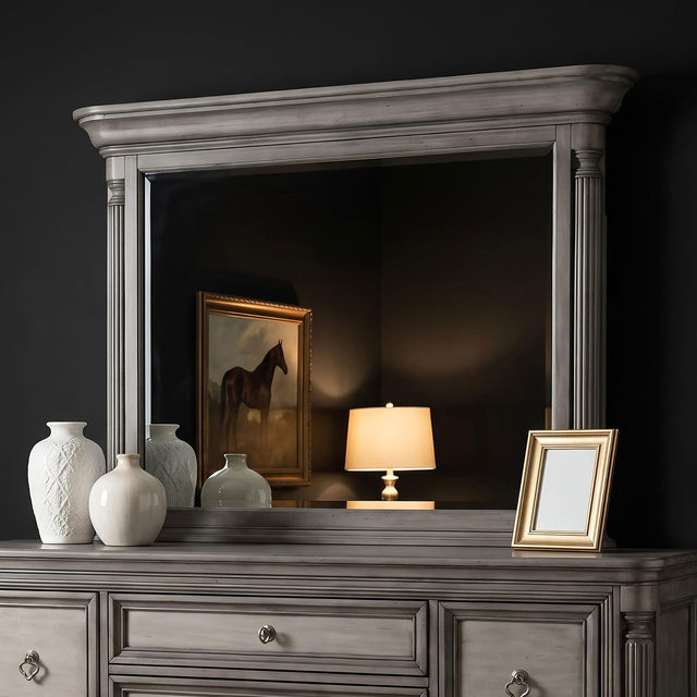 Cresswell Rectangular Dresser Mirror Weathered Taupe view 2
