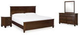 Danabrin Brown Panel Bedroom Set view 2