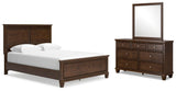 Danabrin Brown Panel Bedroom Set Queen 3: Bed, Dresser, Mirror from Decor Furniture