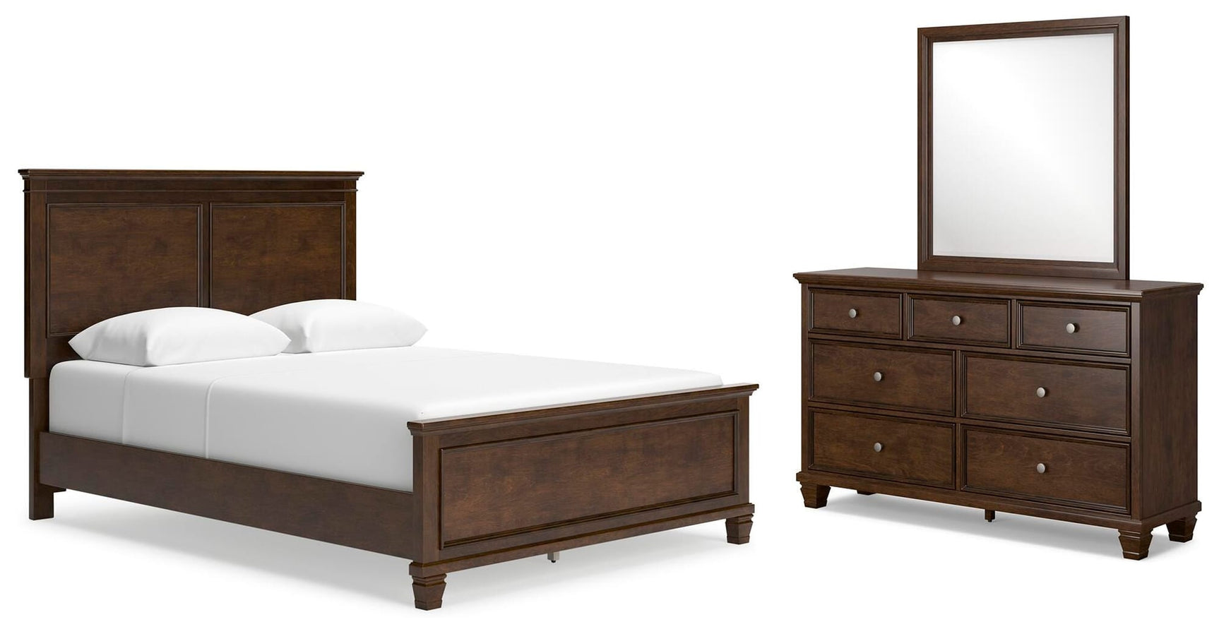 Danabrin Brown Panel Bedroom Set Queen 3: Bed, Dresser, Mirror from Decor Furniture