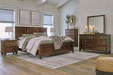 Danabrin Brown Panel Bedroom Set King 4: Bed, Dresser, Mirror, Chest from Decor Furniture