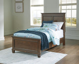 Danabrin Brown Panel Bedroom Set Twin 3: Bed, Dresser, Mirror from Decor Furniture