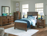 Danabrin Brown Panel Bedroom Set Twin 4: Bed, Dresser, Mirror, Chest from Decor Furniture