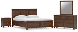 Danabrin Brown Panel Storage Bedroom Set view 4